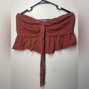 American Eagle Cropped Smocked Top